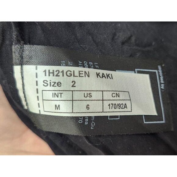 ba&sh Paris Mini Dress Sze2 Medium Printed Long Sleeve Ruffle Tiered V Neck Kaki - Picture 11 of 16